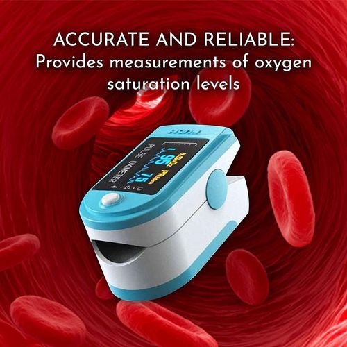 Aquarius Blue Finger Pulse Oximeter Version 2 - Oxygen Saturation Monitor with SpO2 Readings & Heart Rate Monitor, FDA Approved