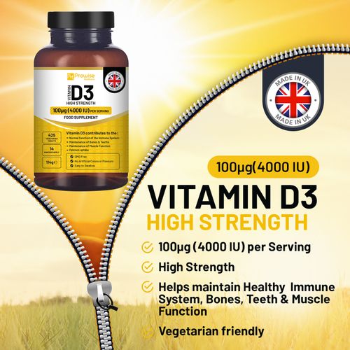 Prowise Vitamin D3 Vegetarian Tablets | Immune Support, Bone & Muscle Health