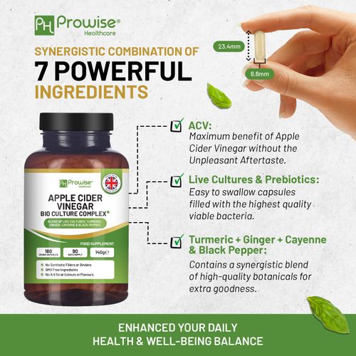 Apple Cider Vinegar Bio Culture Complex – High-Strength 1300mg | 3-Month Supply