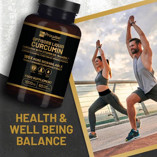 Prowise Optisorb Liquid Curcumin 185x with Vitamin D3 | 60 Liqcaps