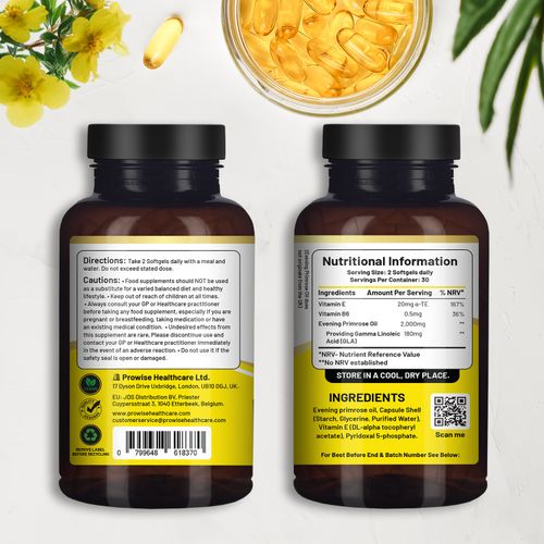 Prowise Vegan Evening Primrose Oil – 100% Plant-Based GLA for Hormonal Balance & Skin Health