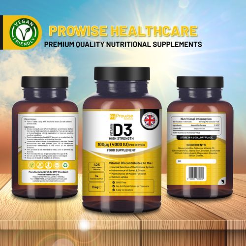 Prowise Vitamin D3 Vegetarian Tablets | Immune Support, Bone & Muscle Health