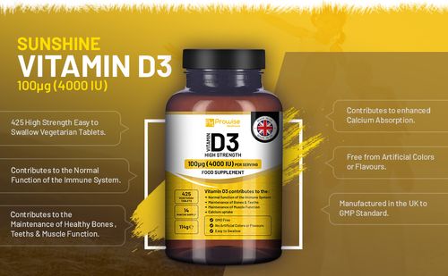 Prowise Vitamin D3 Vegetarian Tablets | Immune Support, Bone & Muscle Health