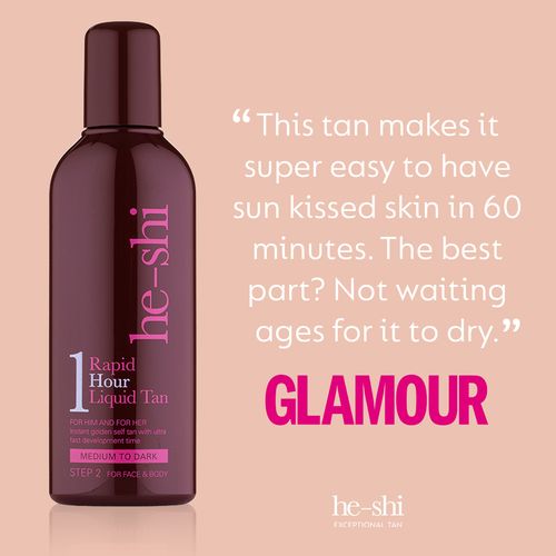 He-Shi Rapid 1 Hour Liquid Tan | Customizable, Long-Lasting Glow
