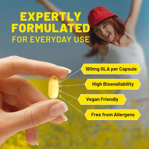 Prowise Vegan Evening Primrose Oil – 100% Plant-Based GLA for Hormonal Balance & Skin Health