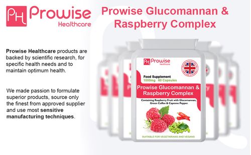 Prowise Glucomannan & Raspberry Complex – 60 Capsules | Natural Weight Management Support