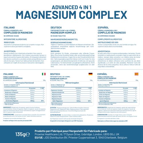4-in-1 Magnesium Complex | High-Absorption Magnesium for Muscle, Sleep & Mood Support