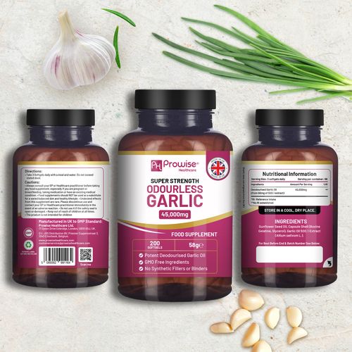 Prowise Super Strength Odourless Garlic | 45,000MG per Serving | 200 Softgels