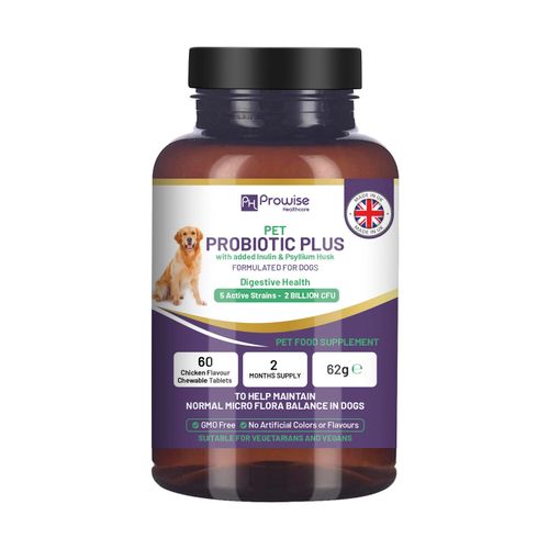Prowise Pet Probiotic Plus with Inulin & Psyllium Husk | 60 Chewable Tablets