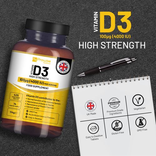 Prowise Vitamin D3 Vegetarian Tablets | Immune Support, Bone & Muscle Health
