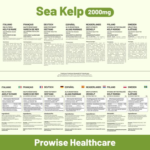 Sea Kelp 2000mg – 200 Vegan Tablets | Natural Iodine for Thyroid & Metabolism | UK-Made by Prowise