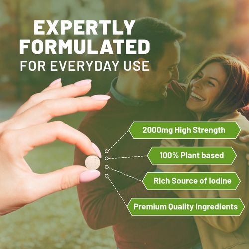 Sea Kelp 2000mg – 200 Vegan Tablets | Natural Iodine for Thyroid & Metabolism | UK-Made by Prowise