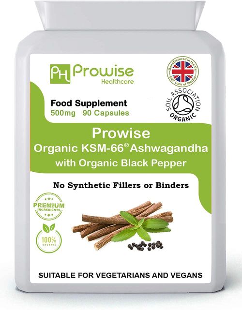 Prowise KSM-66 Ashwagandha (500mg) with Organic Black Pepper (10mg) | 90 Capsules