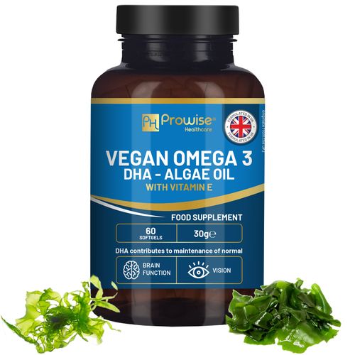 Prowise Vegan Omega-3 DHA from Algae Oil | 60 Softgels with Vitamin E