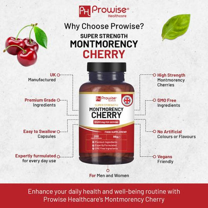Prowise Super Strength Montmorency Cherry | 6400mg per Serving | 200 Vegan Capsules