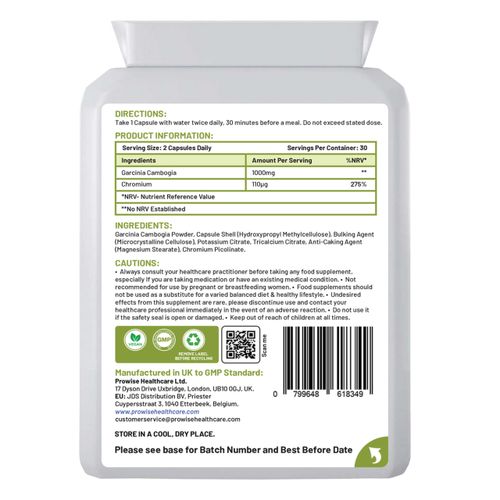 Raspberry Ketones + Garcinia Cambogia by Prowise Healthcare