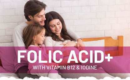 Folic Acid+ 400 mcg - Vegan Tablets with Vitamin B12 & Iodine