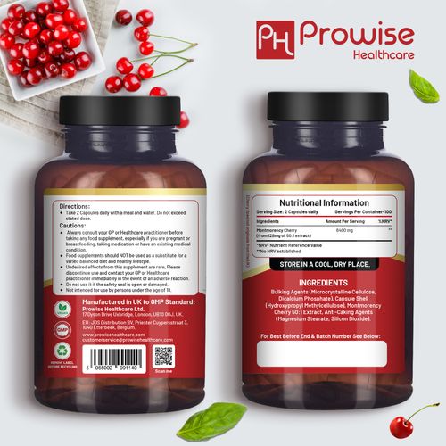 Prowise Super Strength Montmorency Cherry | 6400mg per Serving | 200 Vegan Capsules