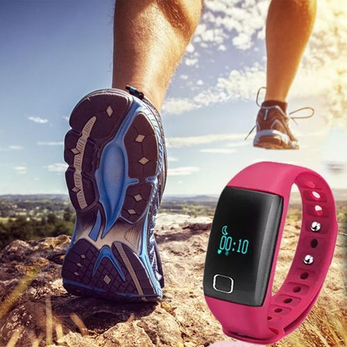 BaS-TeK T1 Waterproof Fitness Tracker with HRM – Pink