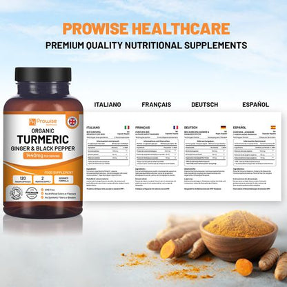 Turmeric Curcumin 1440mg with Black Pepper & Ginger