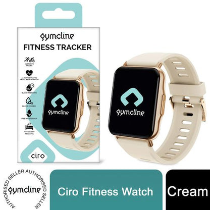 Gymcline Ciro Fitness Tracker w/ 25 Sports Modes & IP68 Water Protection, Cream