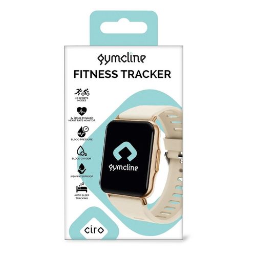 Gymcline Ciro Fitness Tracker w/ 25 Sports Modes & IP68 Water Protection, Cream