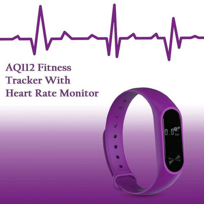 Aquarius AQ112 Fitness Tracker With Heart Rate Monitor, Purple