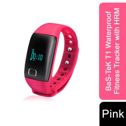 BaS-TeK T1 Waterproof Fitness Tracker with HRM – Pink